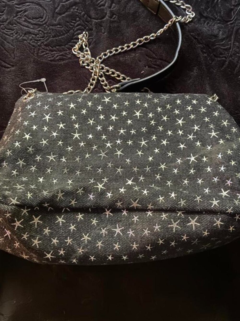 Black & white star print crossbody bag
